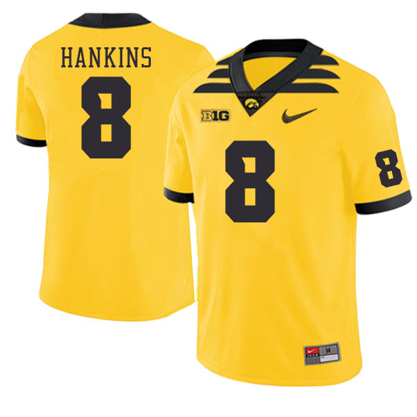 Iowa Hawkeyes #8 Matt Hankins College Football Jerseys Stitched Sale-Gold